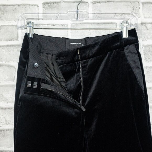 The KOOPLES Women's Black Velvet ankle Trouser Pants Size 32 - Picture 2 of 11